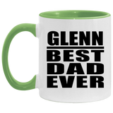 Glenn Best Dad Ever - 11oz Accent Mug Green