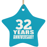 32nd Anniversary 32 Years - Star Ornament