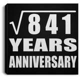 29th Anniversary Square Root of 841 Years Anniversary - Canvas Square
