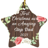 First Christmas As an Amazing Step Dad 2021 - Star Ornament A