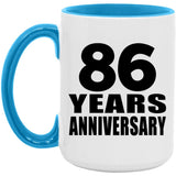 86th Anniversary 86 Years - 15oz Accent Mug Blue