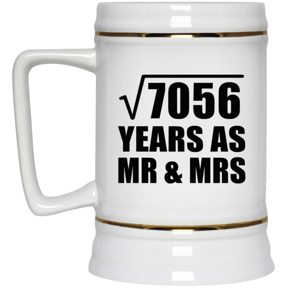 84th Anniversary Square Root of 7056 Years As Mr & Mrs - Beer Stein