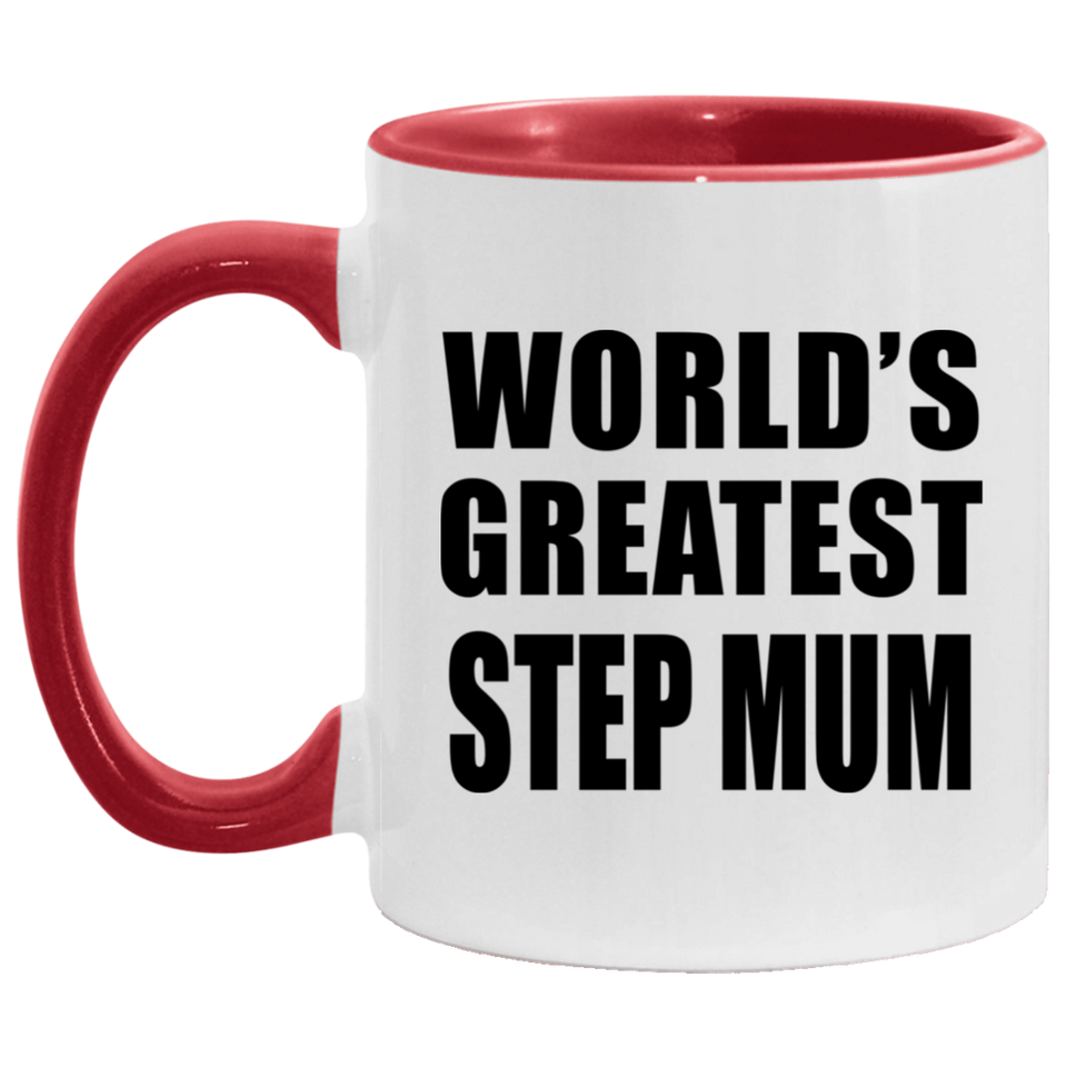 World's Greatest Step Mum - 11oz Accent Mug Red