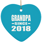 Grandpa Since 2018 - Heart Ornament