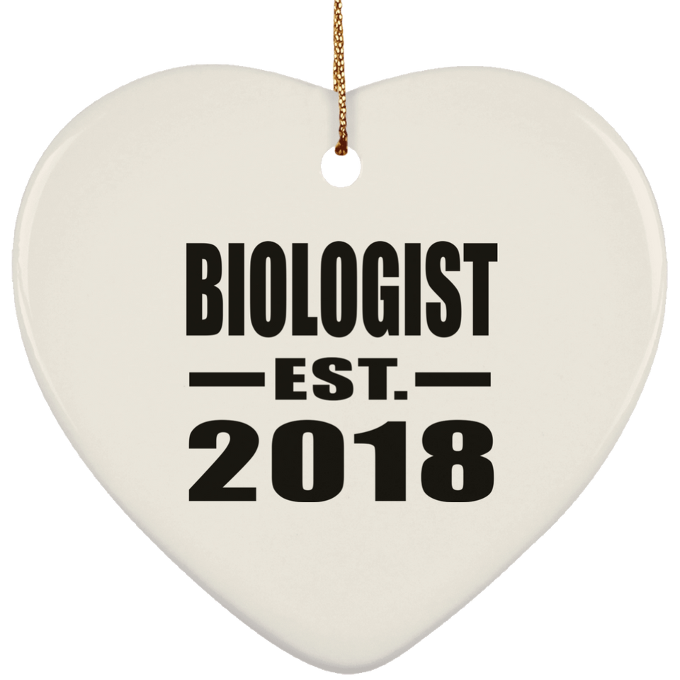 Biologist Established EST. 2018 - Heart Ornament