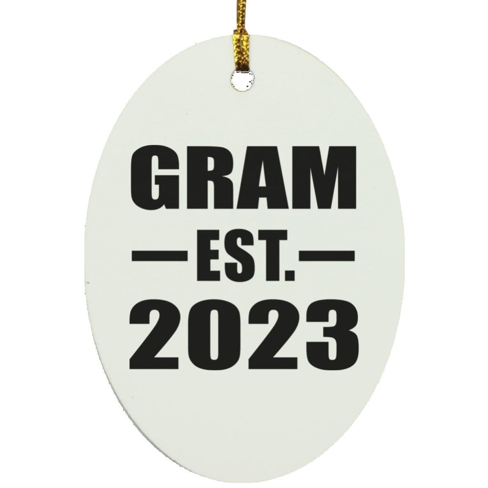 Gram Established EST. 2023 - Oval Ornament