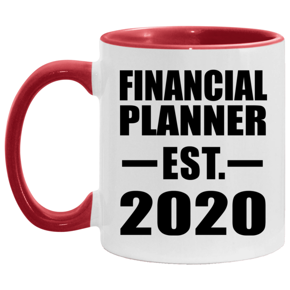 Financial Planner Established EST. 2020 - 11oz Accent Mug Red