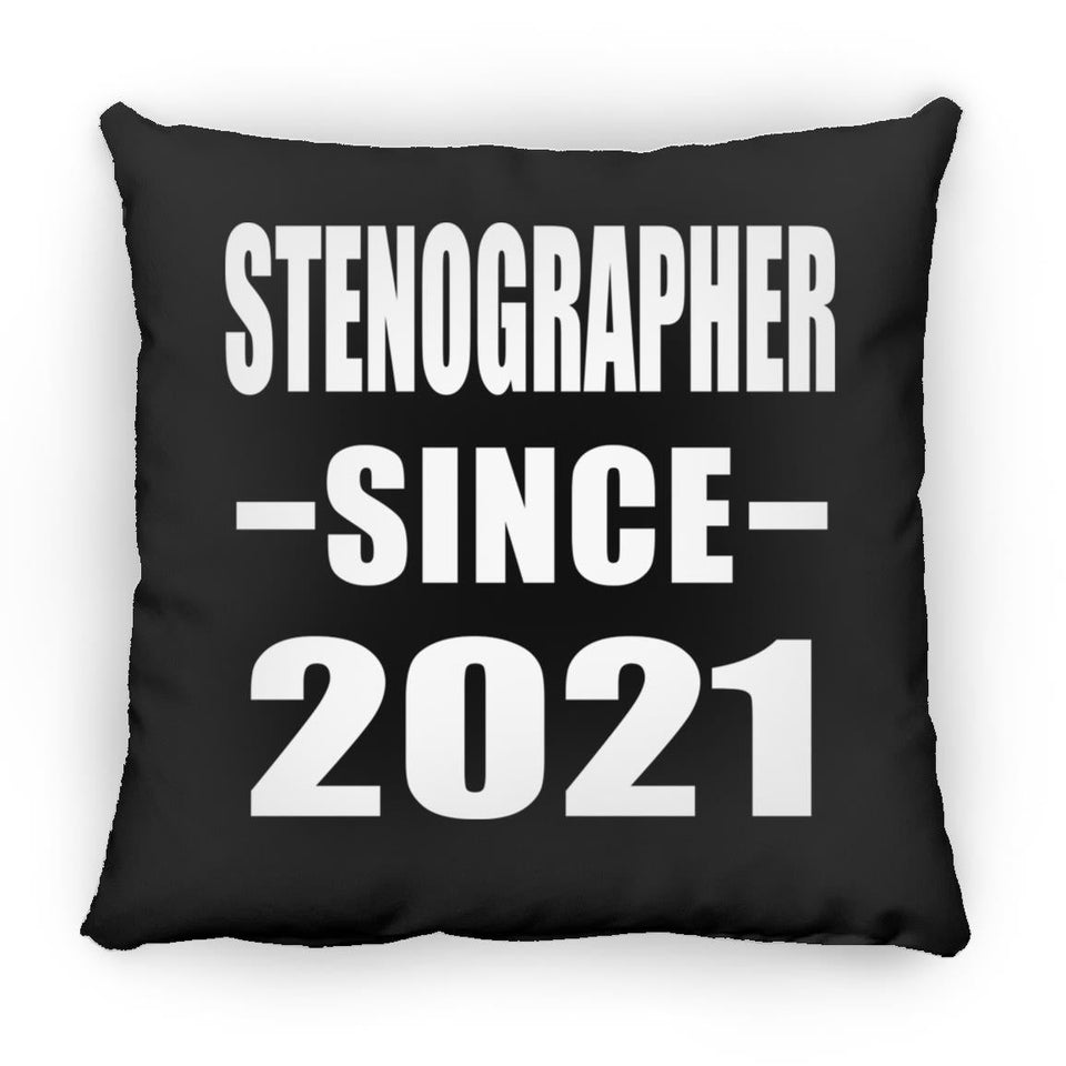 Stenographer Since 2021 - Throw Pillow Black