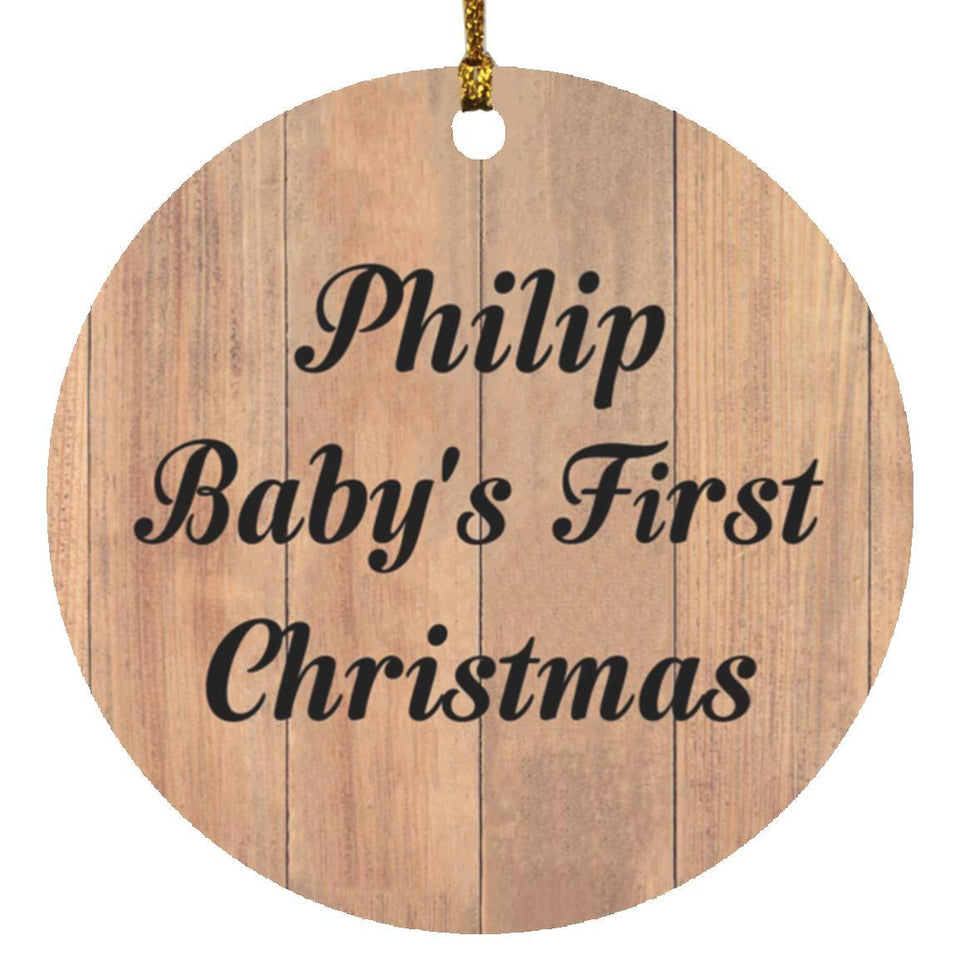 Philip Baby's First Christmas - Circle Ornament C
