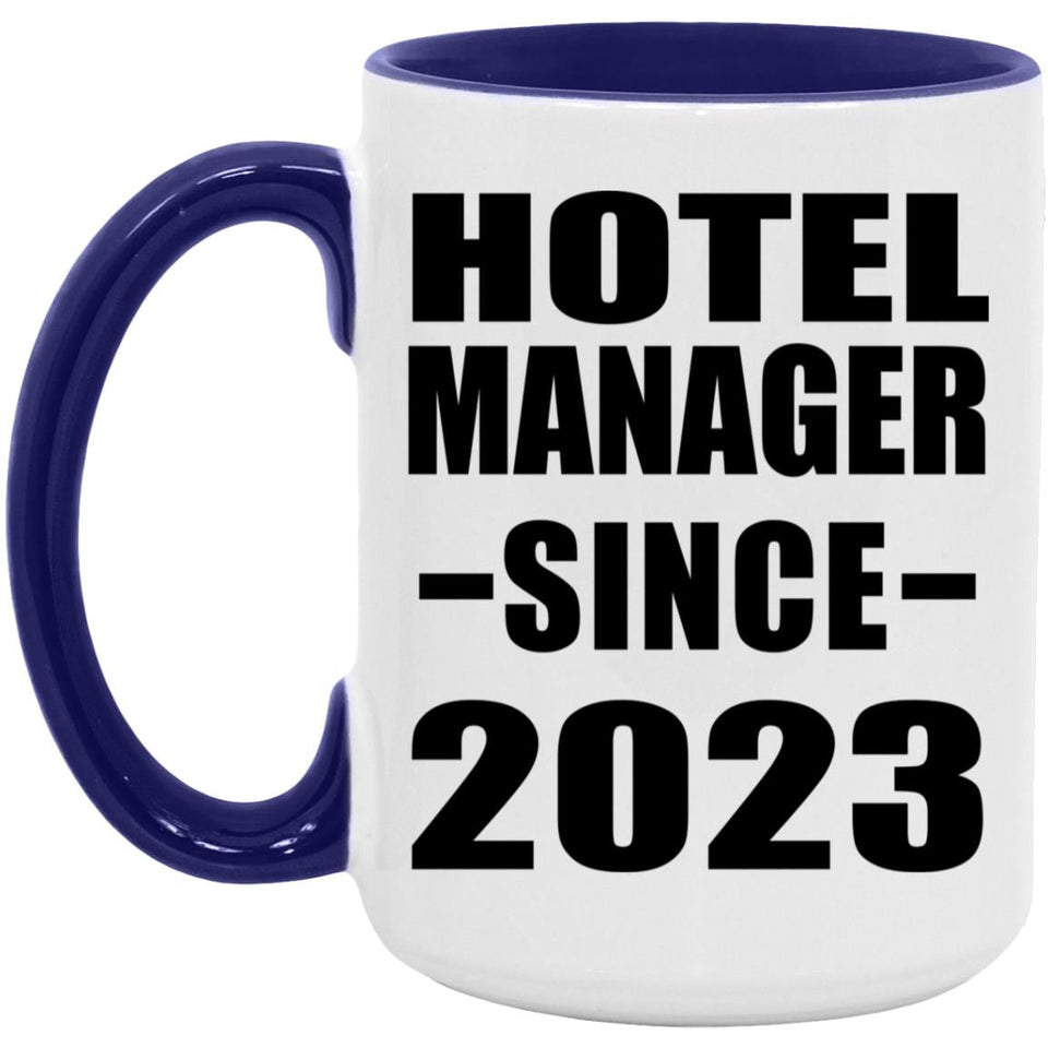 Hotel Manager Since 2023 - 15oz Accent Mug Purple