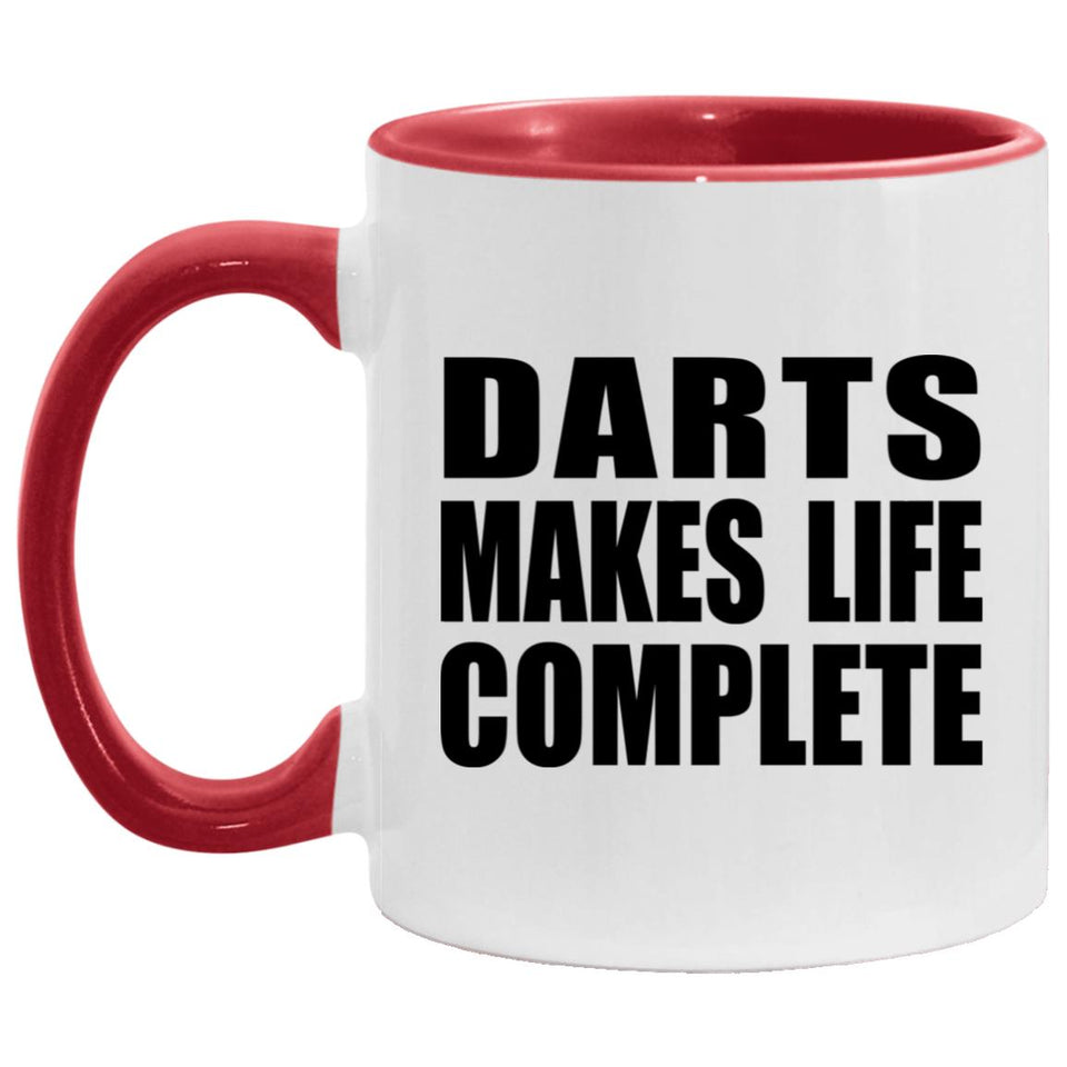 Darts Makes Life Complete - 11oz Accent Mug Red