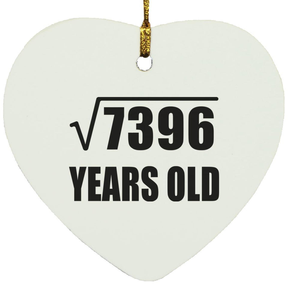 86th Birthday Square Root of 7396 Years Old - Heart Ornament