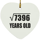 86th Birthday Square Root of 7396 Years Old - Heart Ornament