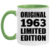 61st Birthday Original 1963 Limited Edition - 11oz Accent Mug Green