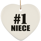 Number One #1 Niece - Heart Ornament