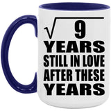 3rd Anniversary Square Root of 9 Years Still In Love - 15oz Accent Mug Purple
