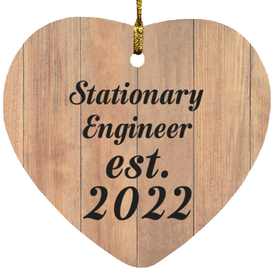 Stationary Engineer Established Est. 2022 - Heart Ornament C