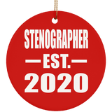 Stenographer Established EST. 2020 - Circle Ornament