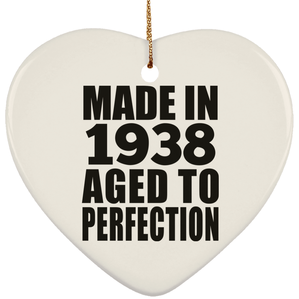 86th Birthday Made In 1938 Aged to Perfection - Heart Ornament