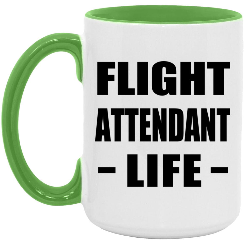 Flight Attendant Life - 15oz Accent Mug Green
