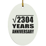 48th Anniversary Square Root of 2304 Years Anniversary - Oval Ornament