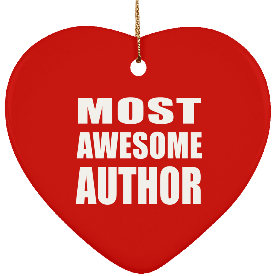 Most Awesome Author - Heart Ornament