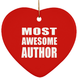 Most Awesome Author - Heart Ornament