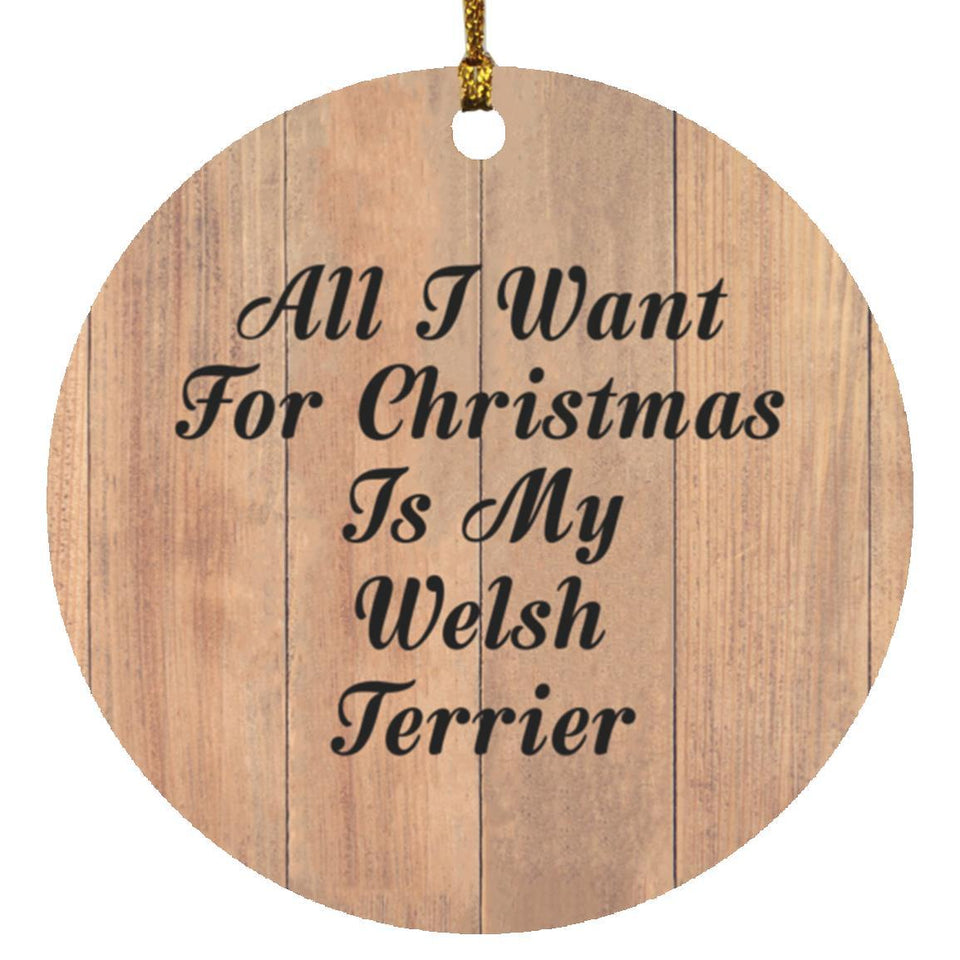 All I Want For Christmas Is My Welsh Terrier - Circle Ornament C