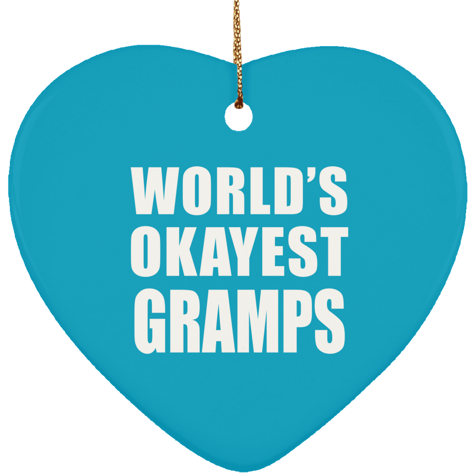 World's Okayest Gramps - Heart Ornament