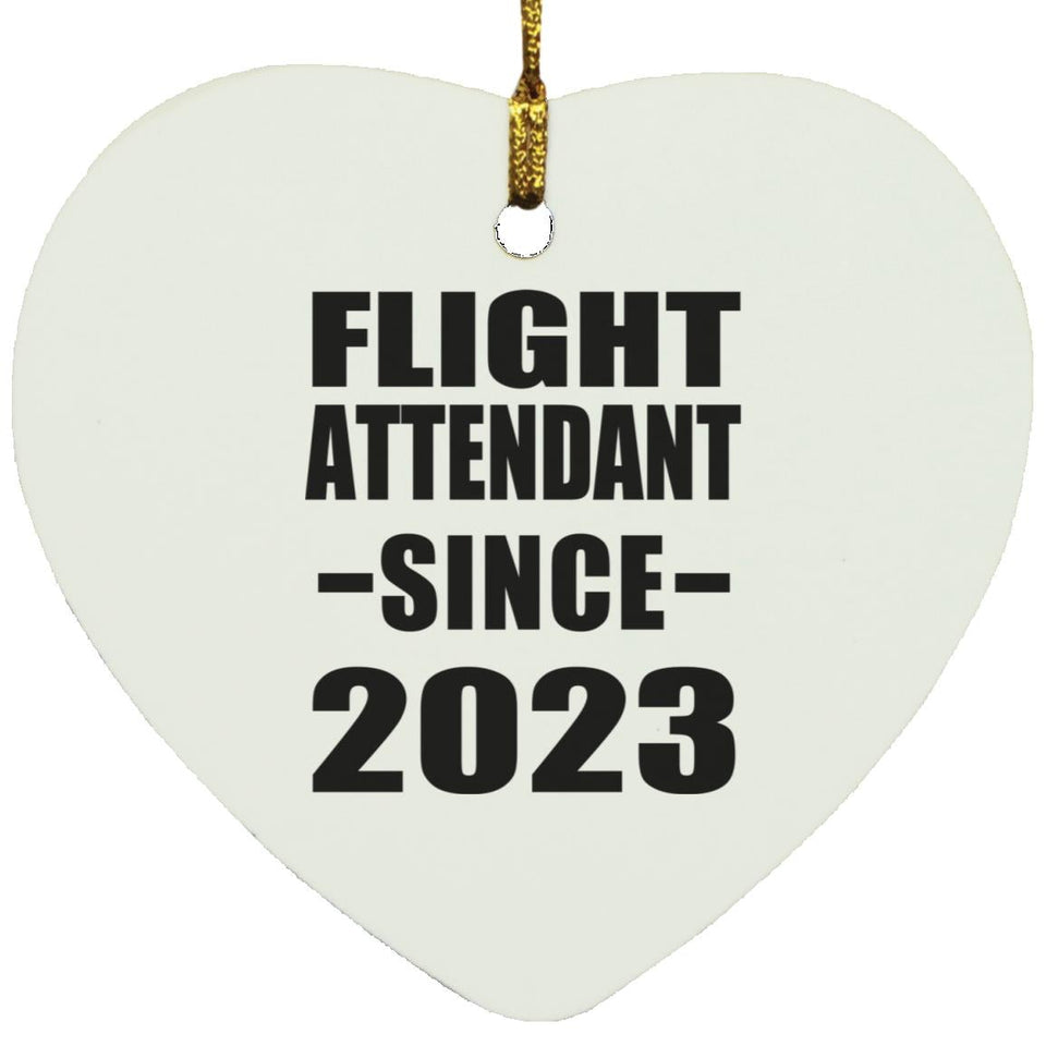 Flight Attendant Since 2023 - Heart Ornament