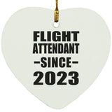 Flight Attendant Since 2023 - Heart Ornament