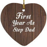 First Year As Step Dad - Heart Ornament D