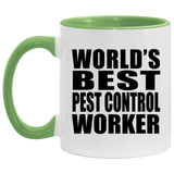 World's Best Pest Control Worker - 11oz Accent Mug Green