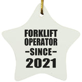 Forklift Operator Since 2021 - Star Ornament