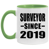 Surveyor Since 2019 - 11oz Accent Mug Green