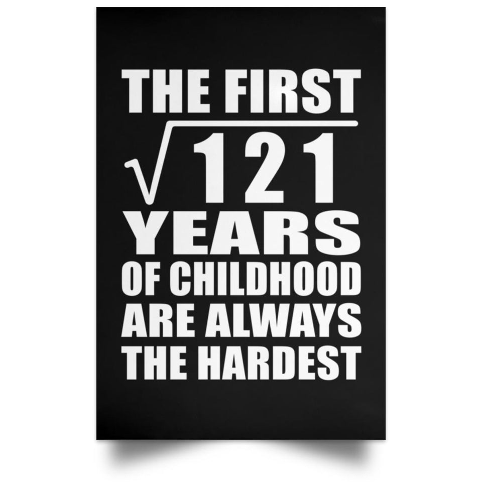 11th Birthday Square Root of 121 Years of Childhood - Poster Portrait