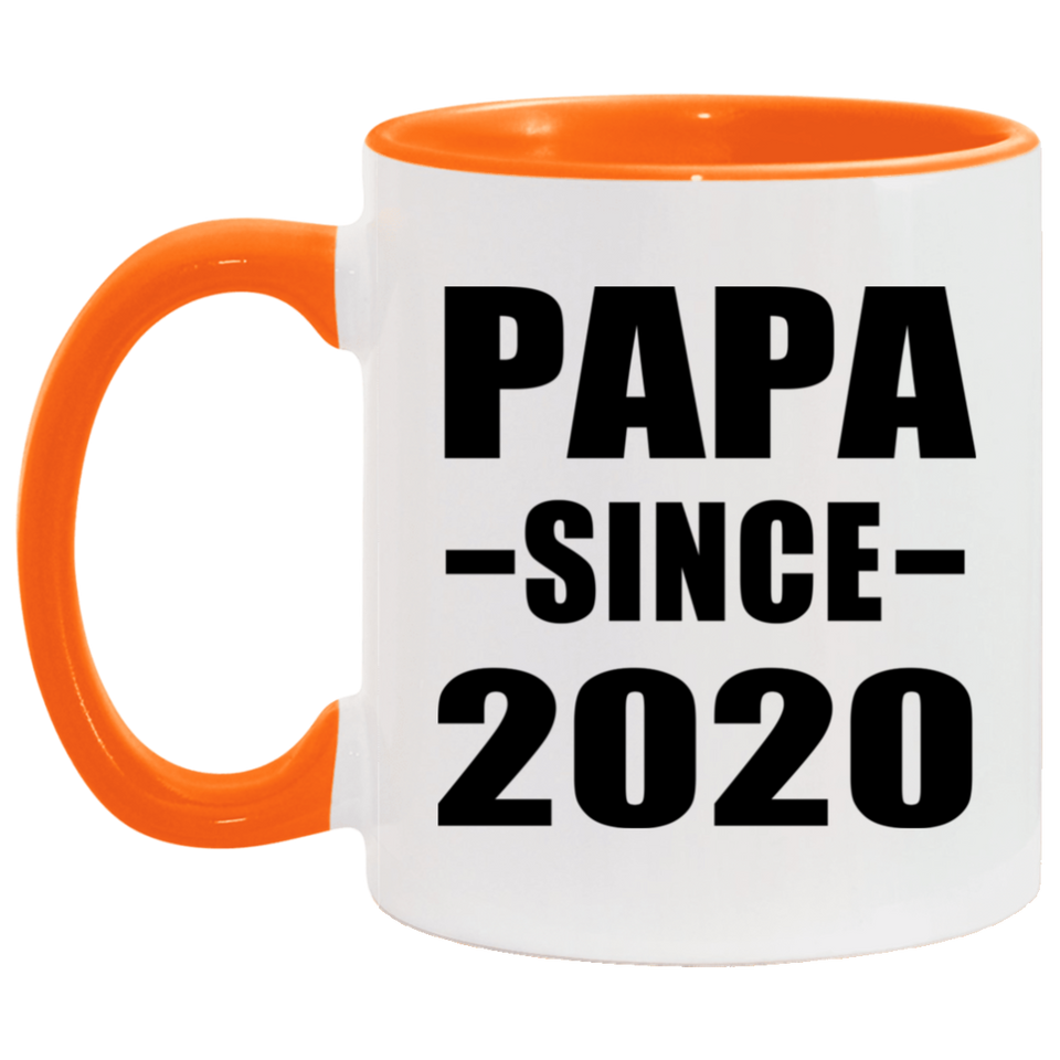Papa Since 2020 - 11oz Accent Mug Orange