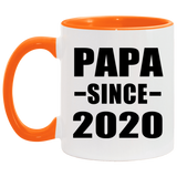Papa Since 2020 - 11oz Accent Mug Orange