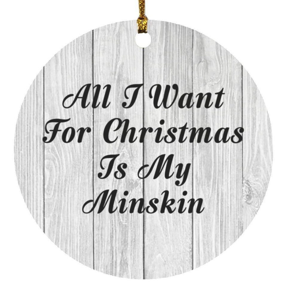 All I Want For Christmas Is My Minskin - Circle Ornament F