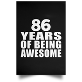 86th Birthday 86 Years Of Being Awesome - Poster Portrait