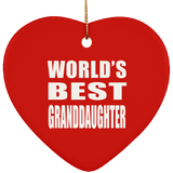 World's Best Granddaughter - Heart Ornament