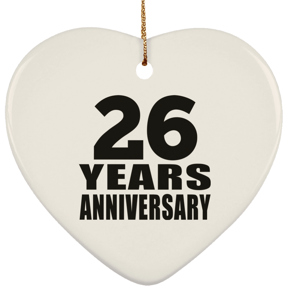 26th Anniversary 26 Years - Heart Ornament