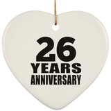 26th Anniversary 26 Years - Heart Ornament