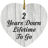 2nd Anniversary 2 Years Down Lifetime To Go - Heart Ornament F