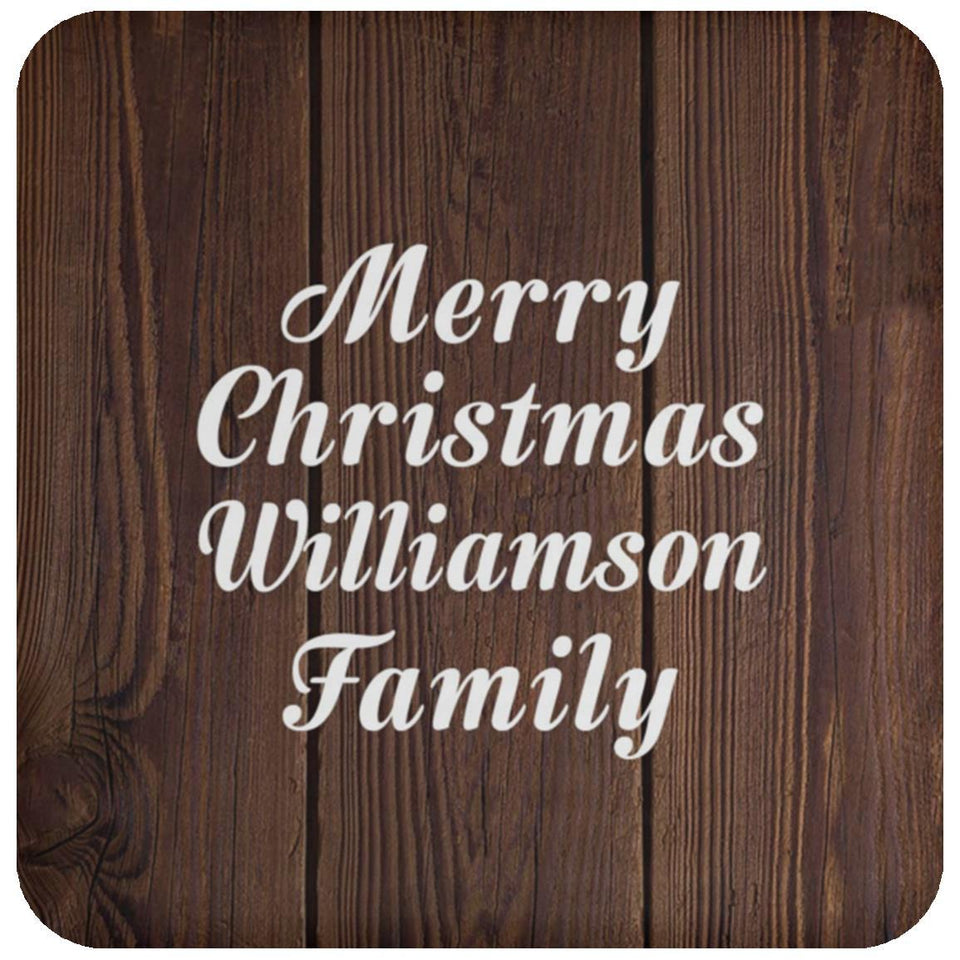 Merry Christmas Williamson Family - Drink Coaster D