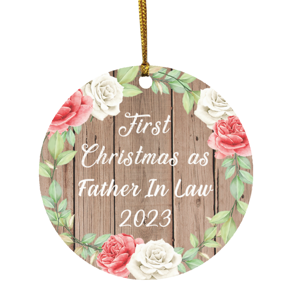 First Christmas As Father In Law 2023 - Circle Ornament B