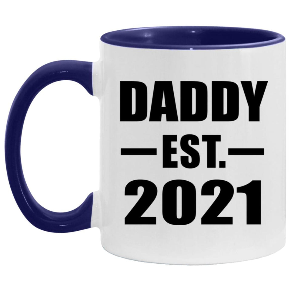 Daddy Established Est. 2021 - 11oz Accent Mug Purple