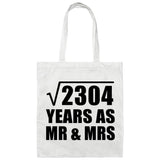 48th Anniversary Square Root of 2304 Years As Mr & Mrs - Tote Bag White