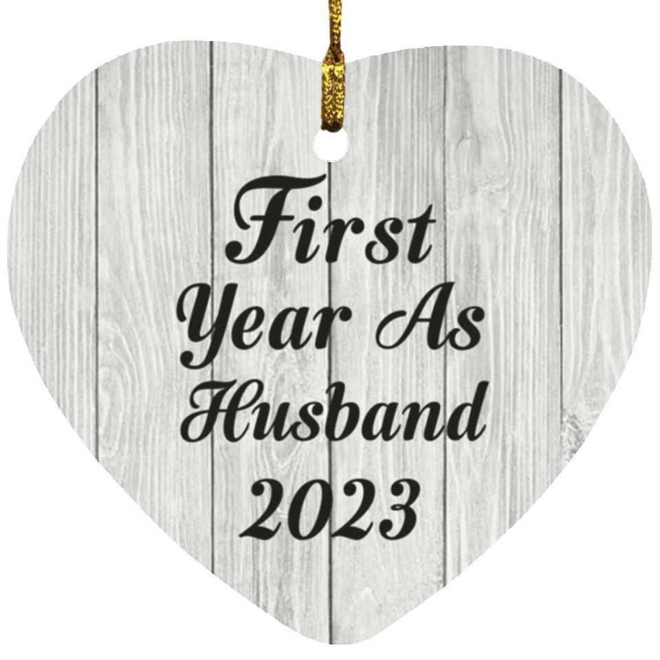 First Year As Husband 2023 - Heart Ornament F