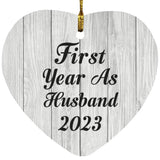 First Year As Husband 2023 - Heart Ornament F